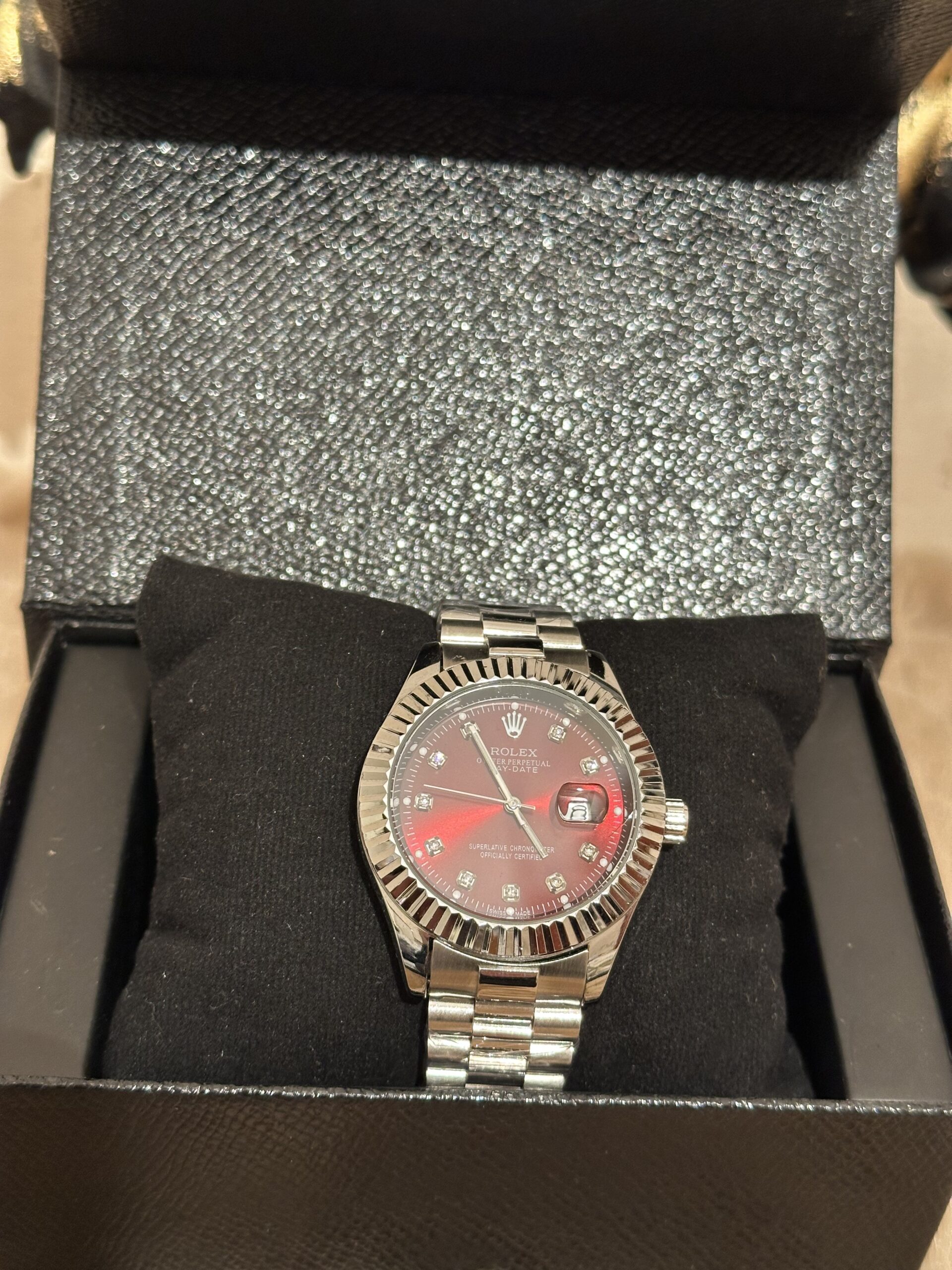 10 (1) Rolex Maroon Dial RLX Master Copy - Image 1