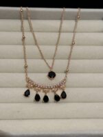 Amazing Black Stone Double Chain Necklace