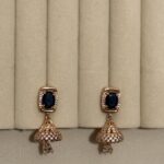 Amazing Royal Blue Stone Jhumkay