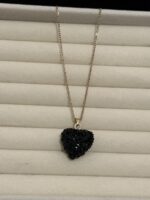 Amazing Black Heart Chain Necklace