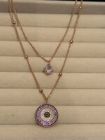 Amazing White Stone Multicolour Chain Necklace