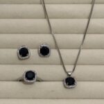 Amazing Black & Silver Stone Set